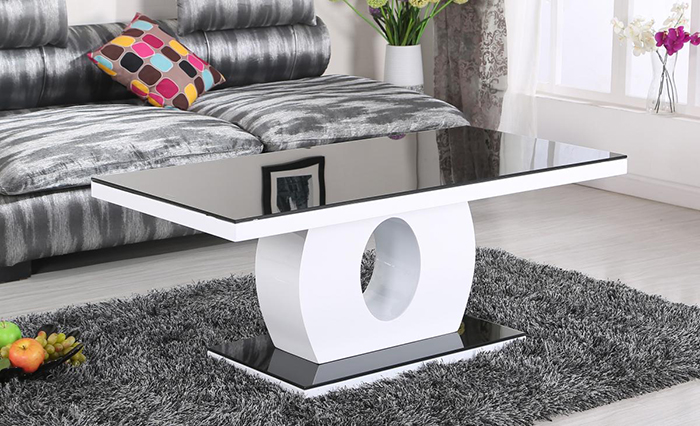 Edenhall High Gloss Painted Glass Top Coffee Table - Click Image to Close